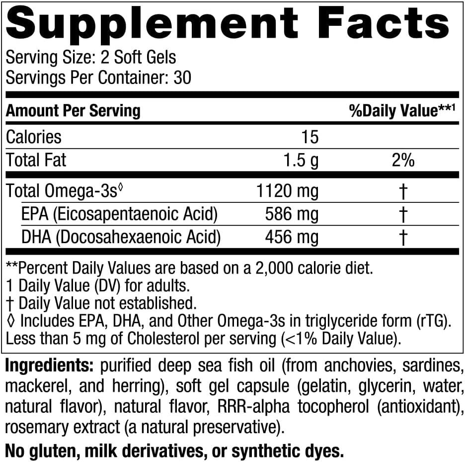 Nordic Naturals Ultimate Omega 2X Mini, Strawberry Flavor - 60 Mini Soft Gels Heart Health 1120 mg Omega-3  - 30 Servings